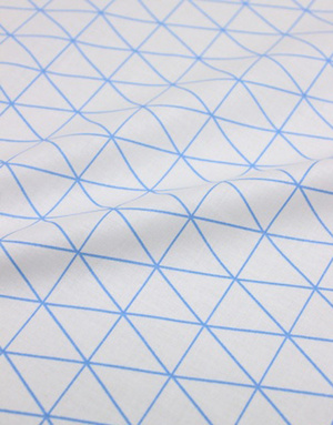 {[en]:Poplin cotton ''Geometric triangles light blue''}