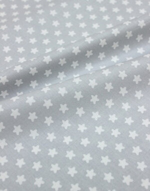 {[en]:Poplin cotton ''Small white stars on grey''}