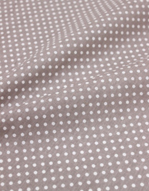 {[en]:Cotton fabric ''Little polka dots on cocoa''}