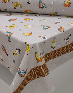 {[en]:Panama weave cotton ''Easter Hens''}