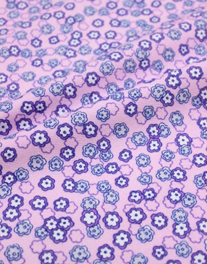 {[en]:Dress cotton with micro fleece ''Small flowers on pink''}