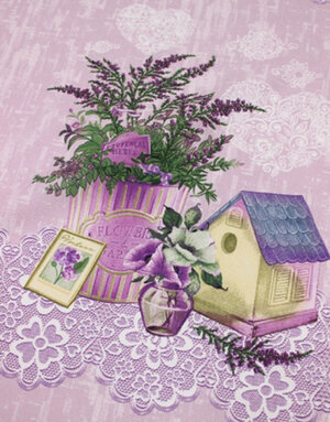 {[en]:Panama weave cotton ''Provence charm''}