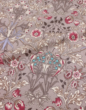 {[en]:Cocoa cotton fabric ''Floral vignette''}