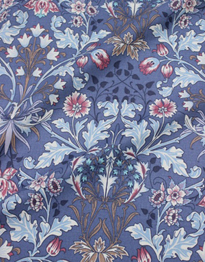 {[en]:Dark Blue cotton fabric ''Floral vignette''}