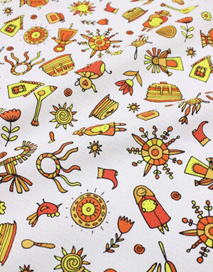 {[en]:Waffle fabric ''Pancake Week''}