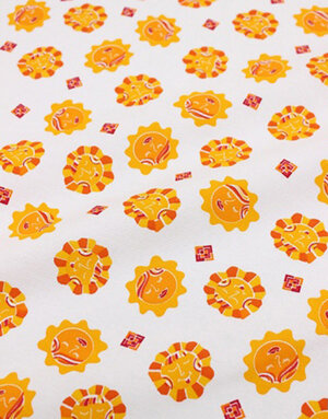 {[en]:Panama weave cotton ''Sunny Maslenitsa''}
