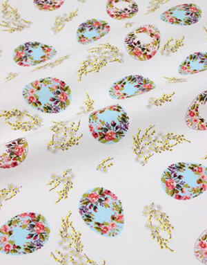 {[en]:Panama weave cotton ''Easter Romantic''}