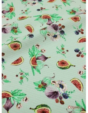 {[en]:Waffle fabric ''Figs on mint''}