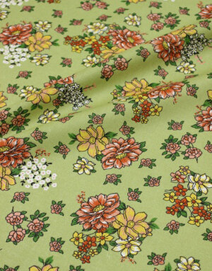 {[en]:Сotton chintz fabric ''Aglaya'' olive}