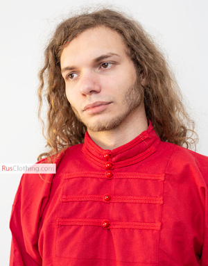 Red linen shirt