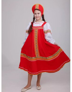 red folk dress