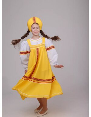 yellow russian dress