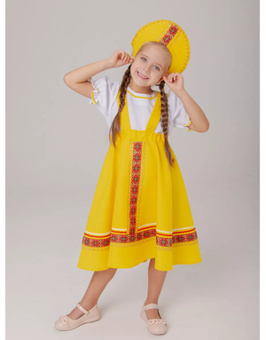 Folk girl sarafan dress