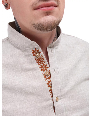 Linen shirt embroidered