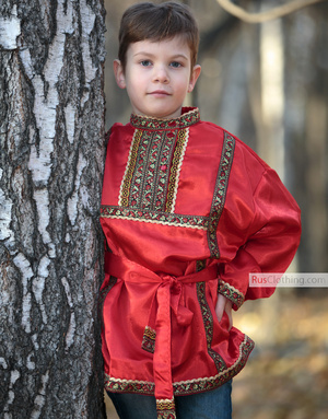 Silk Russian shirt for boy