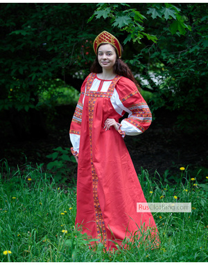Russian folk cotton dress