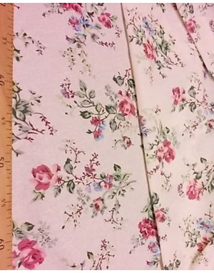 {[en]:Russian pattern cotton fabric, 'Milk Roses}