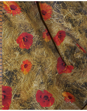 {[en]:Bohemian fabric by the yard Poppies in the field}