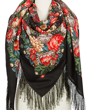 Wool shawl ''Flower Necklace''