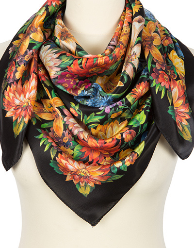 Silk shawl ''Planet of Flowers''