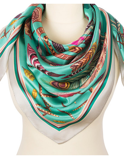 Silk shawl ''Feathers''