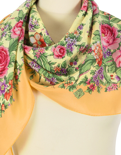 Châle et foulard russe en soie ''Flower Mood''