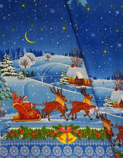 Vintage Fabric Prints by the yard ''New-Year''}