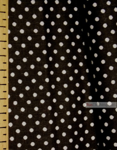Black cotton fabric by the yard ''Small White Polka Dots On Black''}