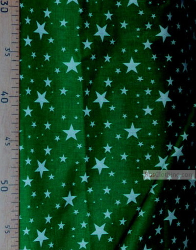 Baby fabric by the Yard ''White Stars On Green''}