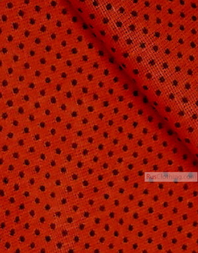 Tissu coton rouge au metre ''Black Polka-Dot On Red''}
