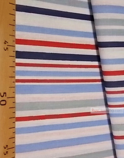Geometric Print Fabric ''Multi-Colored Strip On ''}
