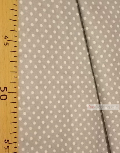 Tissu coton gris au metre ''Small White Polka Dots On Gray''}