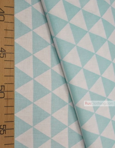 Baby Materials by the Yard ''Light Turquoise, White Triangles''}