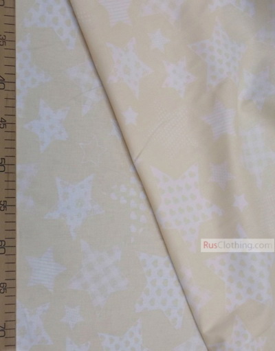 Nursery Fabric by the Yard ''White Star Pattern On The Sand''}