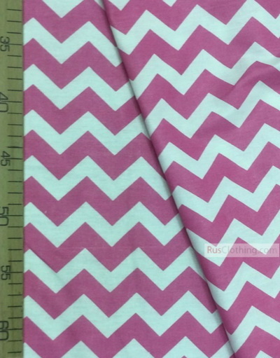 Tissu pour bébé au metre ''White-Pink Zigzag''}