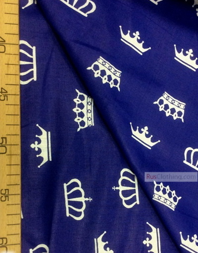 Baby fabric by the Yard ''White Crowns On Blue''}
