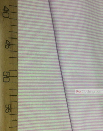 Tissu coton imprime au metre ''Narrow, Pale Purple Stripe On White''}