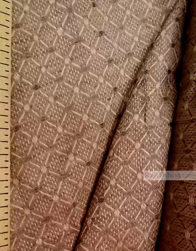 Linen Jacquard Fabric ''Brown Geometry ''