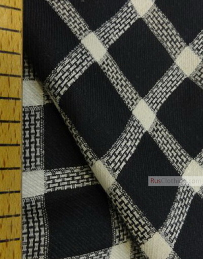 Linen Jacquard Fabric ''Black-and-white checkerboard ''