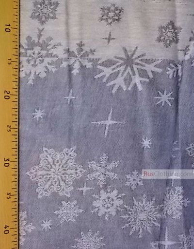 Tissu vintage folklorique au metre ''Blue Snowflakes''}