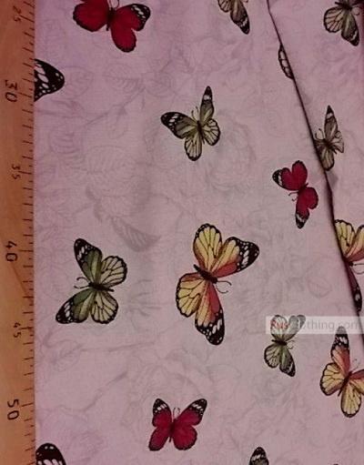 Linen fabric from Russia ''Butterflies on gray flowers ''