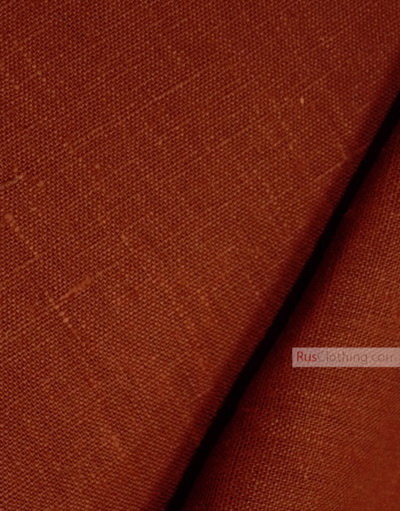 Tissu lin de Russie ''Dark Red-Orange''