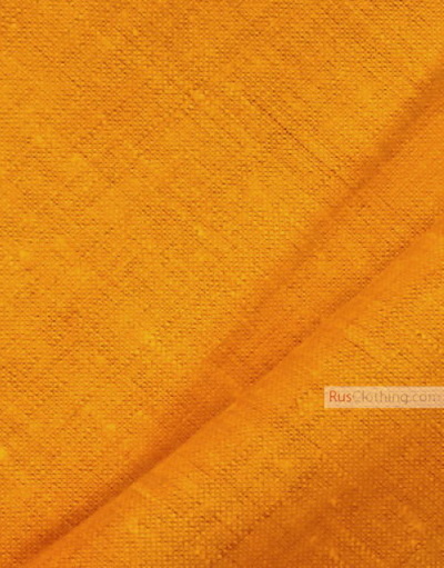 Linen fabric from Russia ''Orange-Yellow ''
