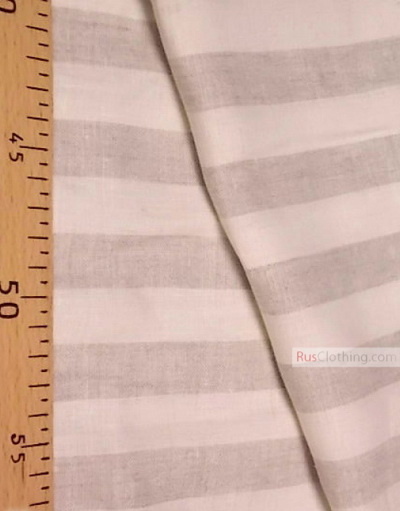 Tissu lin de Russie ''White-gray strips''