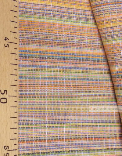 Linen fabric from Russia ''Yellow-orange strips ''