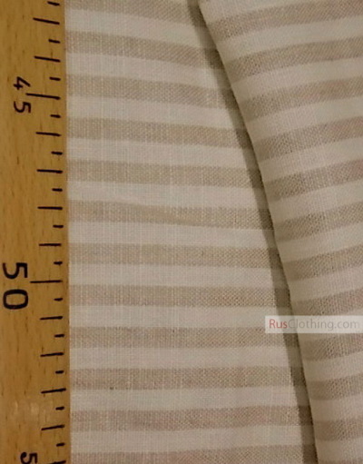 Linen fabric from Russia ''White-beige strips ''