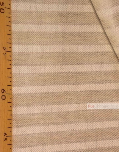 Linen fabric from Russia ''Beige Strips ''