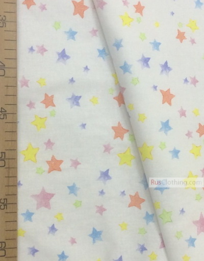 Nursery Print Fabric by the Yard ''Colored Unicorn Stars''}