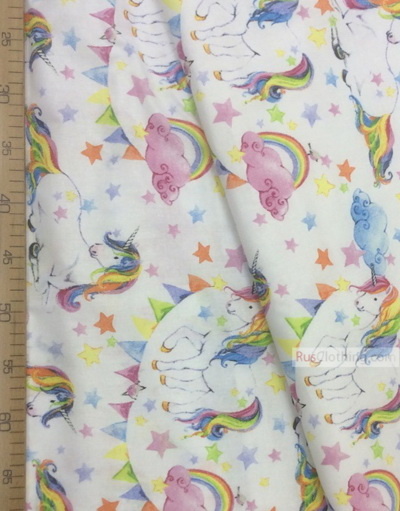 Nursery Print Fabric by the Yard ''Unicorn With Stars''}