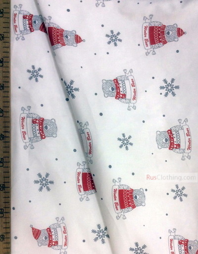 Baby fabric by the Yard ''Bear In Winter''}